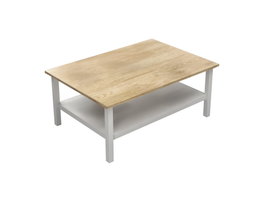 Hanah Home Mesa de Café FRN-20081 en Madera y Blanco